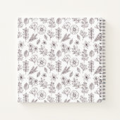 花パーソナライズされたモノグラムの柄 ノートブック (裏面)