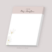 花パーソナライズされた付き先生用メモ帳 ノートパッド