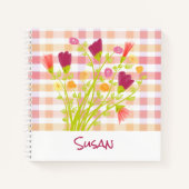 花パーソナライズされた付き手帳 ノートブック (正面)