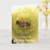 花パーソナライズされた六十結婚周年 カード (黄色い花)
