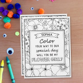 花パーソナライズされた女の子提案着色カード