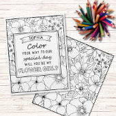 花パーソナライズされた女の子提案着色カード