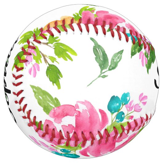 花パーソナライズされた女ソフトボール提案 ソフトボール (正面左)