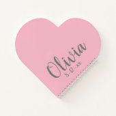 花パーソナライズされた女ピンクのガウン結婚式パーティー ノートブック (裏面)