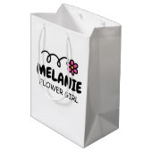 花パーソナライズされた女結婚の子のための抱き枕 ミディアムペーパーバッグ (裏面アングル)