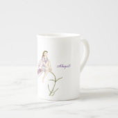 花パーソナライズされた妖精ボーン中国マグ ボーンチャイナマグカップ (正面右)