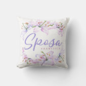 花パーソナライズされた嫁イタリアンへのスポサの贈り物 クッション (正面)