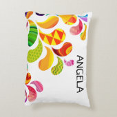 花パーソナライズされた枕 アクセントクッション (裏面(縦))