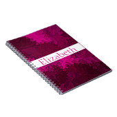 花パーソナライズされた柄ピンク紫ホワイト ノートブック (右側)