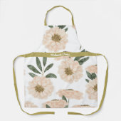 花パーソナライズされた柄レディース エプロン (正面)