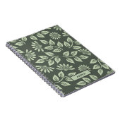 花パーソナライズされた柄螺旋状手帳 ノートブック (右側)