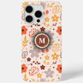 花パーソナライズされた柄(モノグラム名付き) Case-Mate iPhoneケース (裏面)