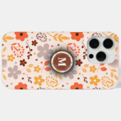 花パーソナライズされた柄(モノグラム名付き) Case-Mate iPhoneケース (裏面 (横))