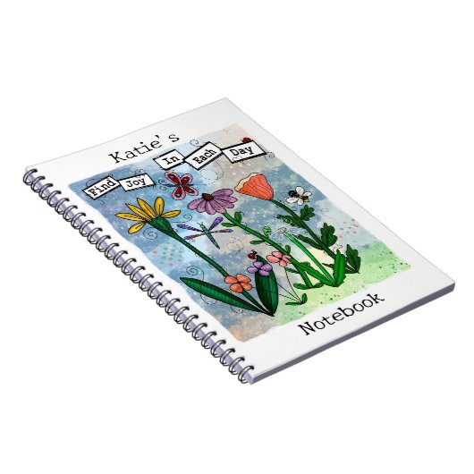 花パーソナライズされた楽譜と歓喜のアートワーク ノートブック (右側)