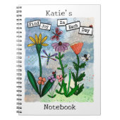 花パーソナライズされた楽譜と歓喜のアートワーク ノートブック (正面)