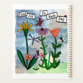 花パーソナライズされた楽譜と歓喜のアートワーク プランナー手帳 (裏面)