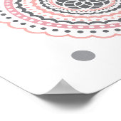 花パーソナライズされた生育図ベビーガール子供部屋 ポスター (角)