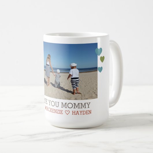 花パーソナライズされた自分の文字と写真を追加 コーヒーマグカップ (正面右)