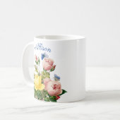 花パーソナライズされた自然 コーヒーマグカップ (正面左)