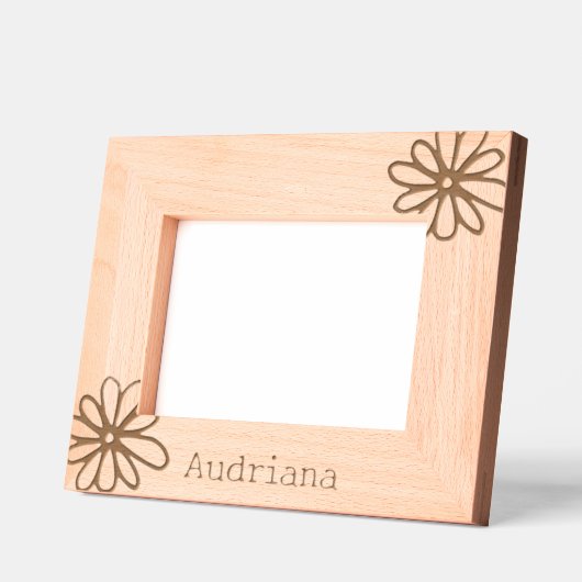 花パーソナライズされた レーザー彫刻フレーム (左)