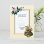 花ビクトリアンの巣に入った元鳥結婚 招待状 (スタンド正面)