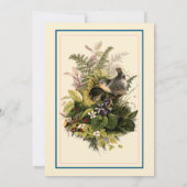 花ビクトリアンの巣に入った元鳥結婚 招待状 (裏面)