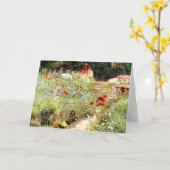 『花ビクトリアンの庭の少女』 カード (黄色い花)