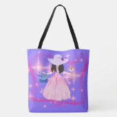 花ビクトリアントートバッグのレディースバスケット トートバッグ (裏面)