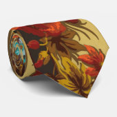 花ビクトリアンヴィンテージ花エレガント柄 ネクタイ (ロール)