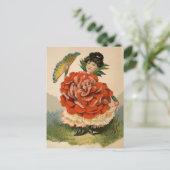 花ビクトリアン女はがき ポストカード (スタンド正面)