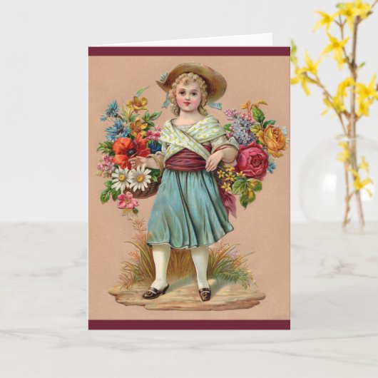 花ビクトリアン女 カード (黄色い花)