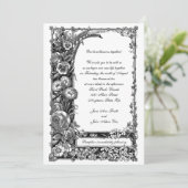 花ビクトリアン結婚式招待状 招待状 (スタンド正面)