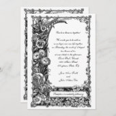 花ビクトリアン結婚式招待状 招待状 (正面/裏面)