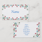 花ビジネスまたはプロフィールカードテンプレート 名刺 (正面/裏面)