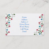 花ビジネスまたはプロフィールカードテンプレート 名刺 (裏面)