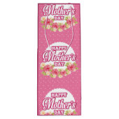 花ピンクと白の水玉模様ハッピーマザーズの日 ワインギフトバッグ (裏面)