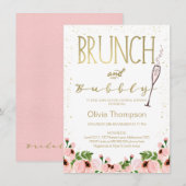花ピンクのウェディング ブランシュ  ウェディング シャワーの招待状 招待状 (正面/裏面)