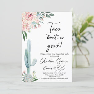 花ピンクのタコについて卒業、卒業式のお知らせ 招待状