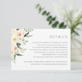 花ピンクのブッシュグリーン詳細情報カード 招待状 (スタンド正面)