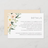 花ピンクのブッシュグリーン詳細情報カード 招待状 (正面/裏面)