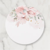 花ピンクのミモザバージェージブランケット フェイバータグ (正面)