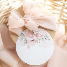 花ピンクのミモザバージェ空のジュースラベル フェイバータグ