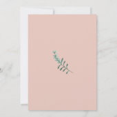 花ピンクのユーカリの結婚式テーブルナンバー 招待状 (裏面)