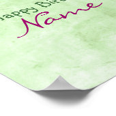 花ピンクの花の木 – 誕生日 ポスター (角)