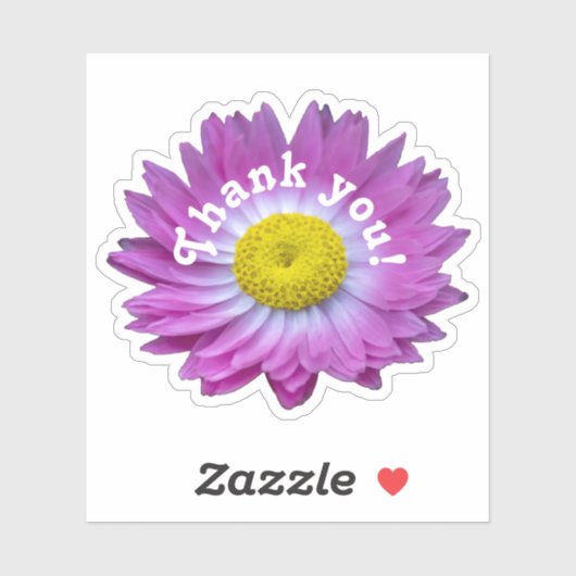 花ピンクの花ステッカーありがとう シール (シート)