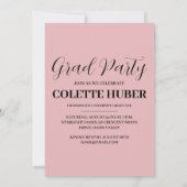 花ピンクモダンの卒業式 招待状 (裏面)