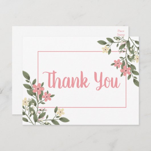 花ピンク感謝の結婚花植物学 ポストカード (正面/裏面)