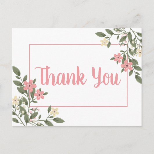 花ピンク感謝の結婚花植物学 ポストカード (正面)