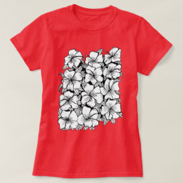 花ピンク赤 Tシャツ