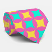花ピンク黄ミニマル模様 ネクタイ (ロール)